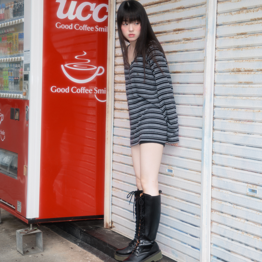 로제프란츠 스트라이프 버튼 롱슬리브 블랙(Rosefrantz Stripe Button Long Sleeve [Black]) - 5