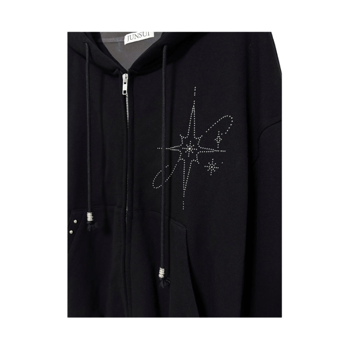 준수이 오리진 엔티티 06 핫픽스 집업 후디 블랙(JUNSUI ORIGIN ENT06 Hotfix Zip-up Hoodie Black) - 3
