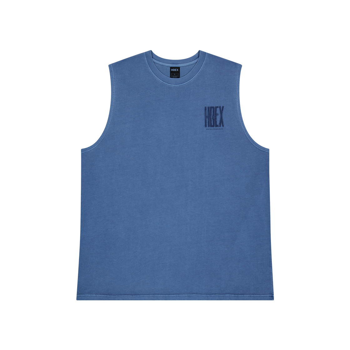 H252MSOSL17PAB HDEX Crack Printed Pigment Sleeveless Pigment Ash Blue