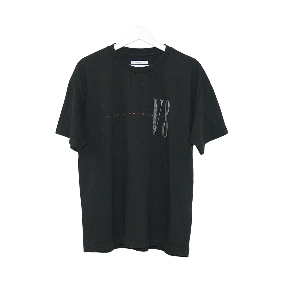 이티씨이 워시드 브이8 티셔츠 블랙(ETCE Washed V8 T-shirt Black) - 2