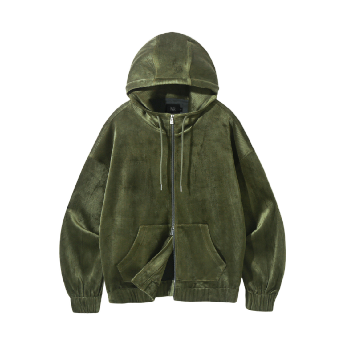 DBDOJP01OL Dimitri Black 2Way Essential Corduroy Hooded Zip Up Olive