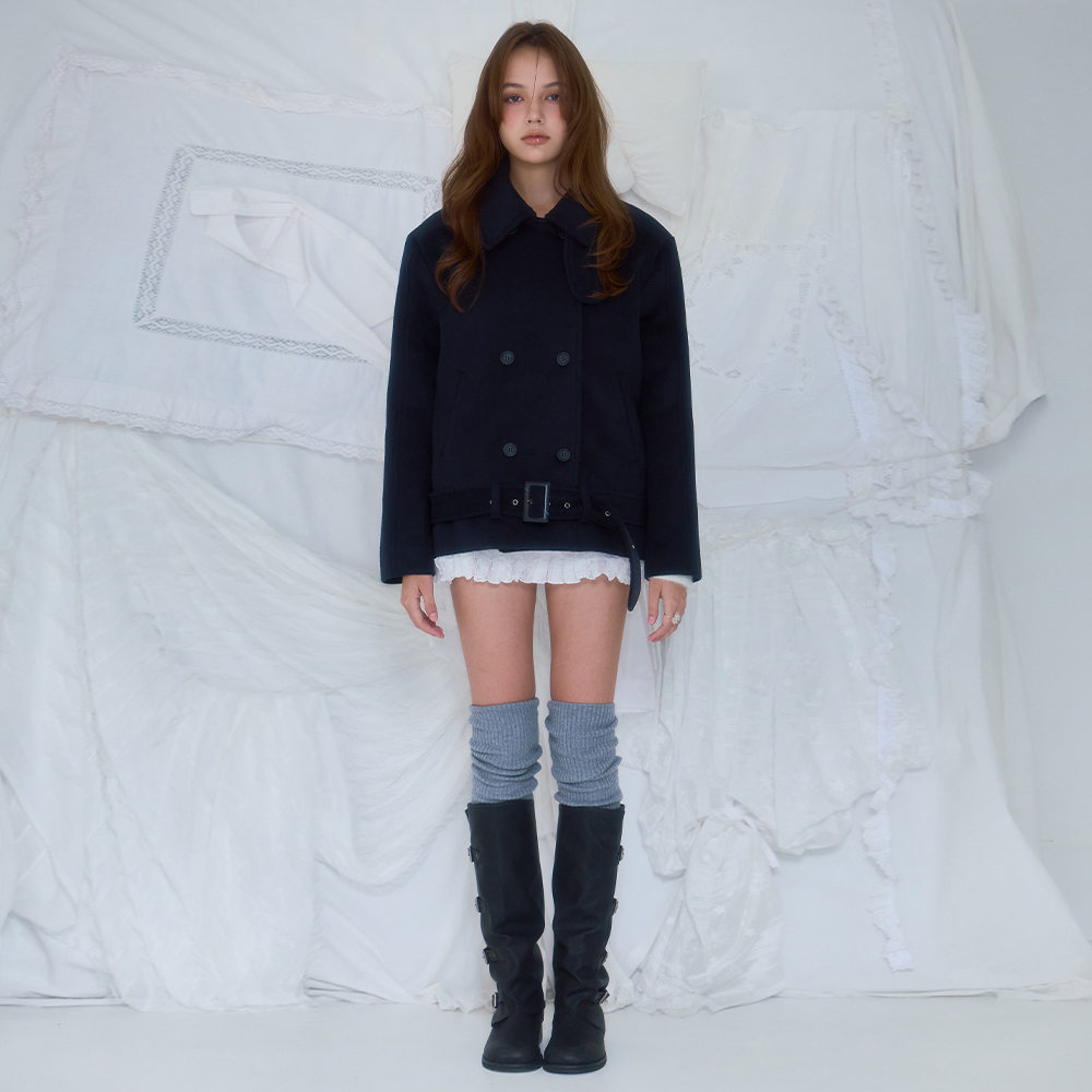 로제프란츠 벨트 반목 울 자켓 다크 네이비(Rosefrantz Belt Half-neck Wool Jacket [Dark Navy]) - 2