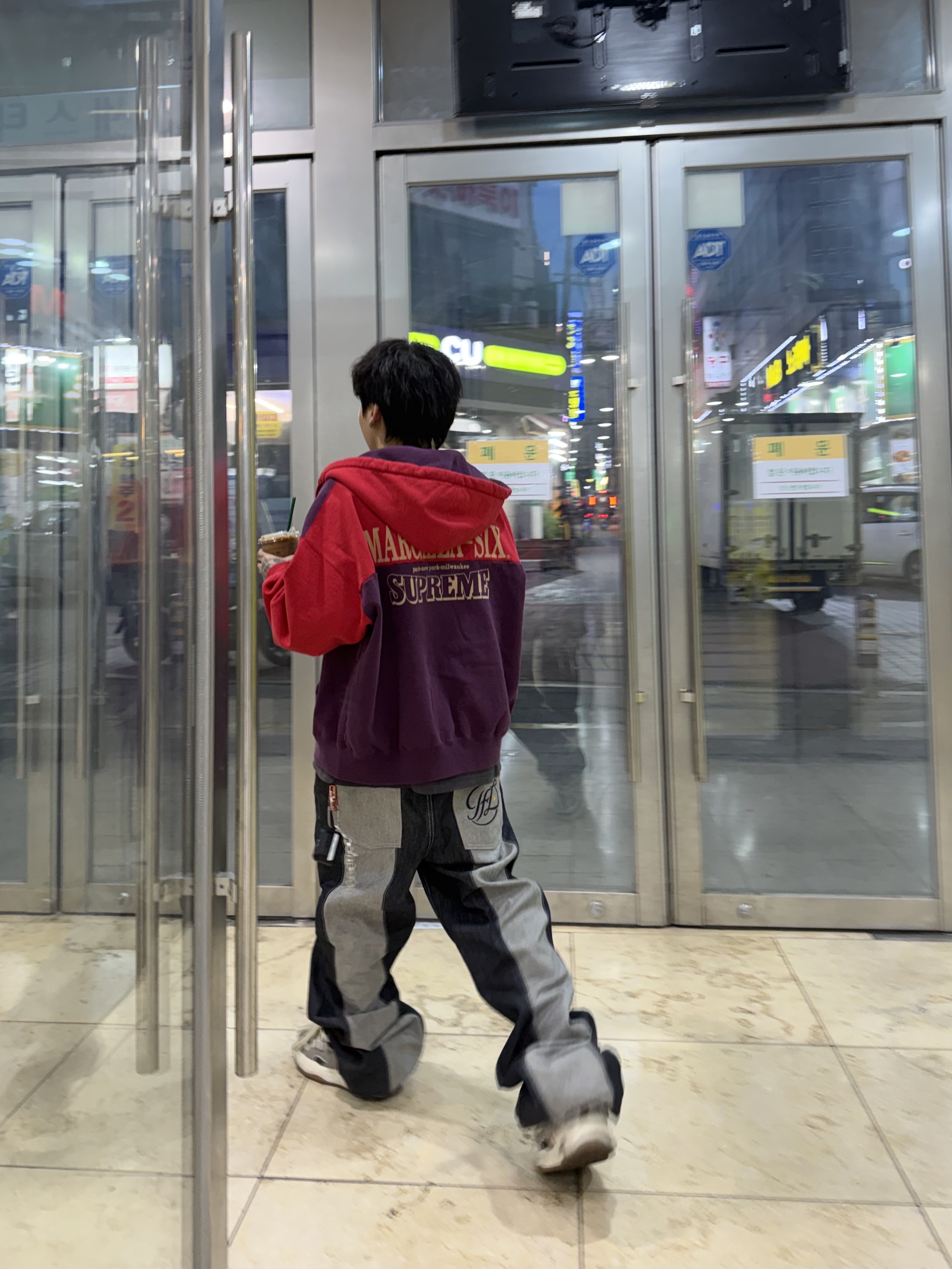 Supreme x MM6 Maison Margiela Eagle Zip Up Hooded Sweatshirt Purple - 26SS 착용 스타일 - 4