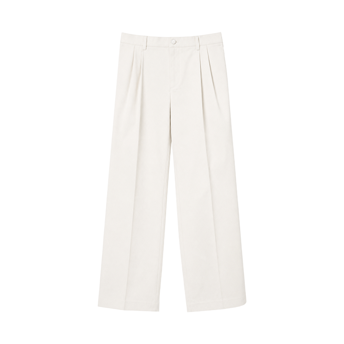 어레이드 스트레이트 와이드 투턱 밴딩 치노팬츠 화이트(Arrayed Straight Wide Banding Two Tuck Chino Pants White)