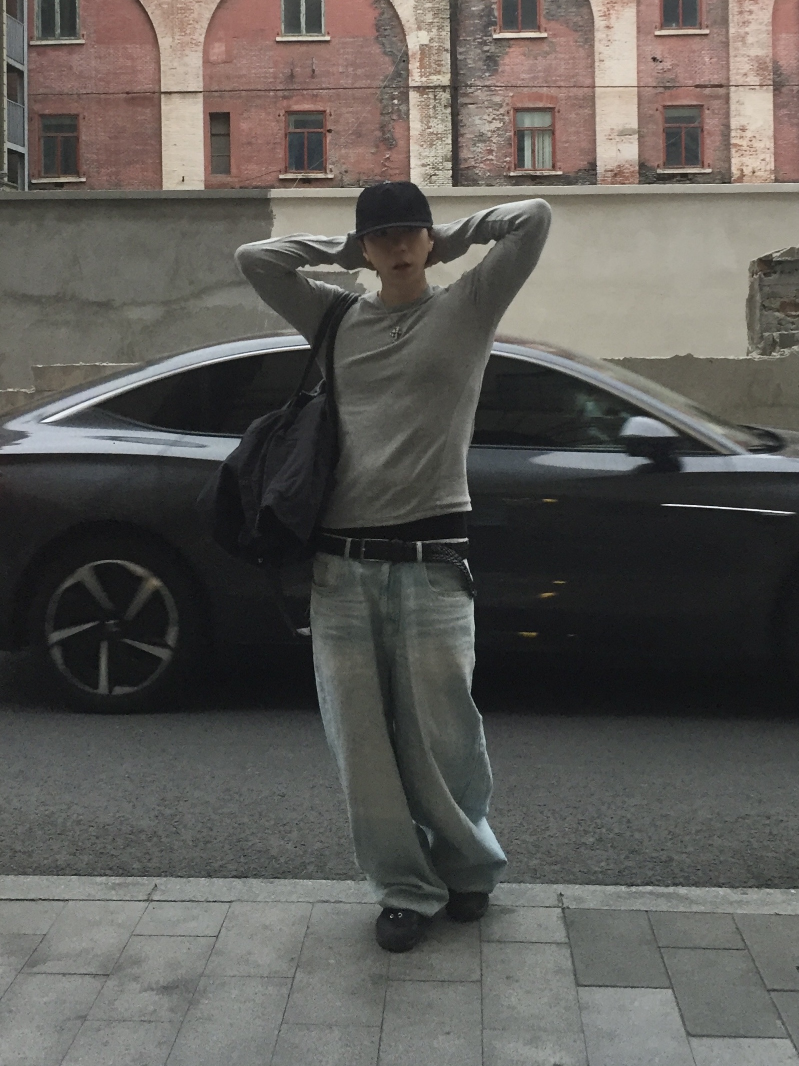 Chrome Hearts Dagger Cordoruy Cap Black Orange, Our Legacy Gabe Stealth Black Leather 착용 스타일 - 5