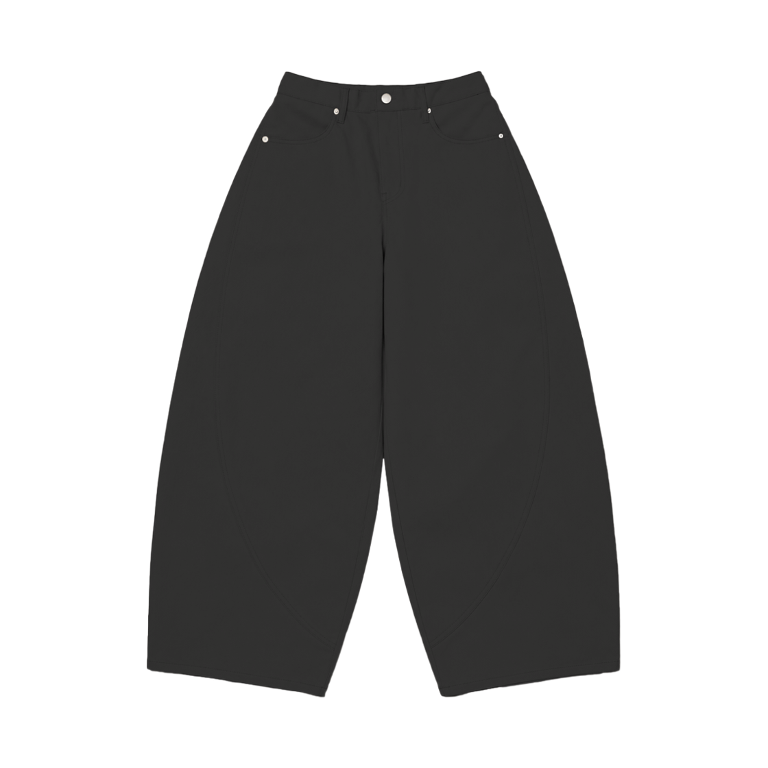 어레이드 커브드 섹션 벌룬 치노 팬츠 차콜(Arrayed Curved Section Balloon Chino Pants Charcoal)