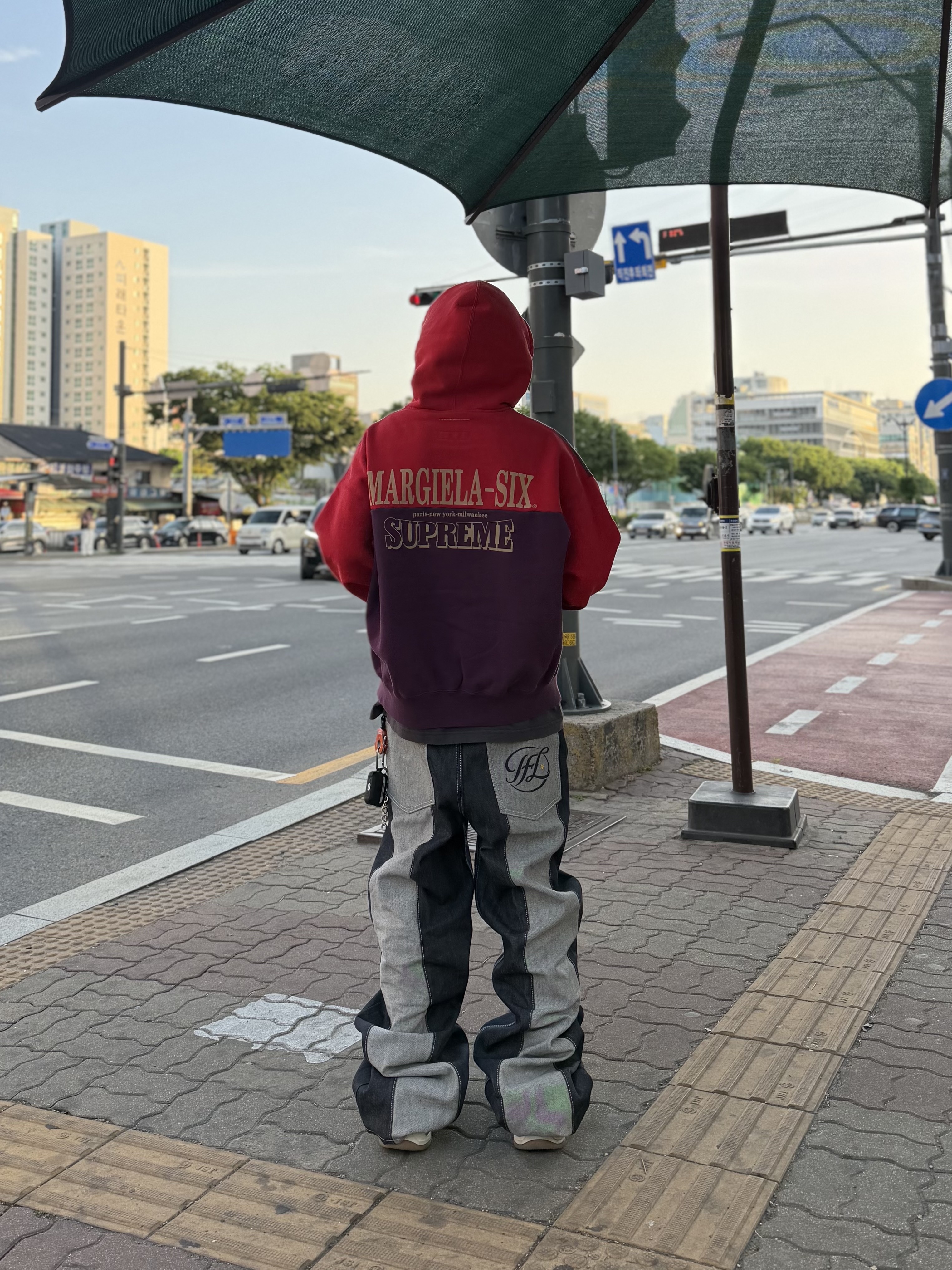 Supreme x MM6 Maison Margiela Eagle Zip Up Hooded Sweatshirt Purple - 26SS 착용 스타일 - 2