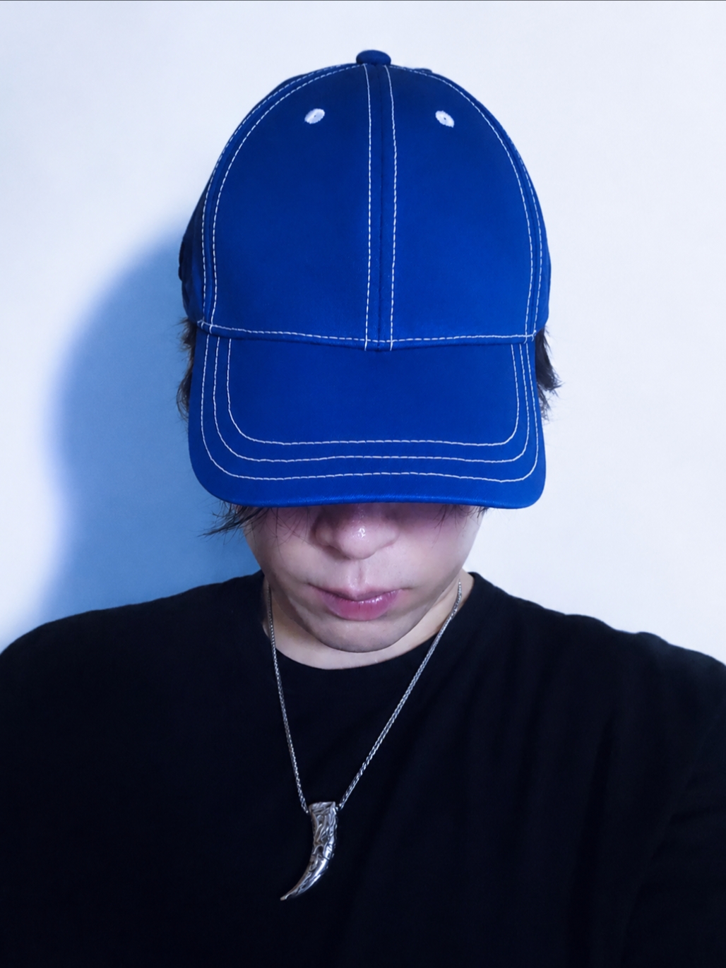 Ader Error x Zara Twill Cap Blue 착용 스타일 - 2