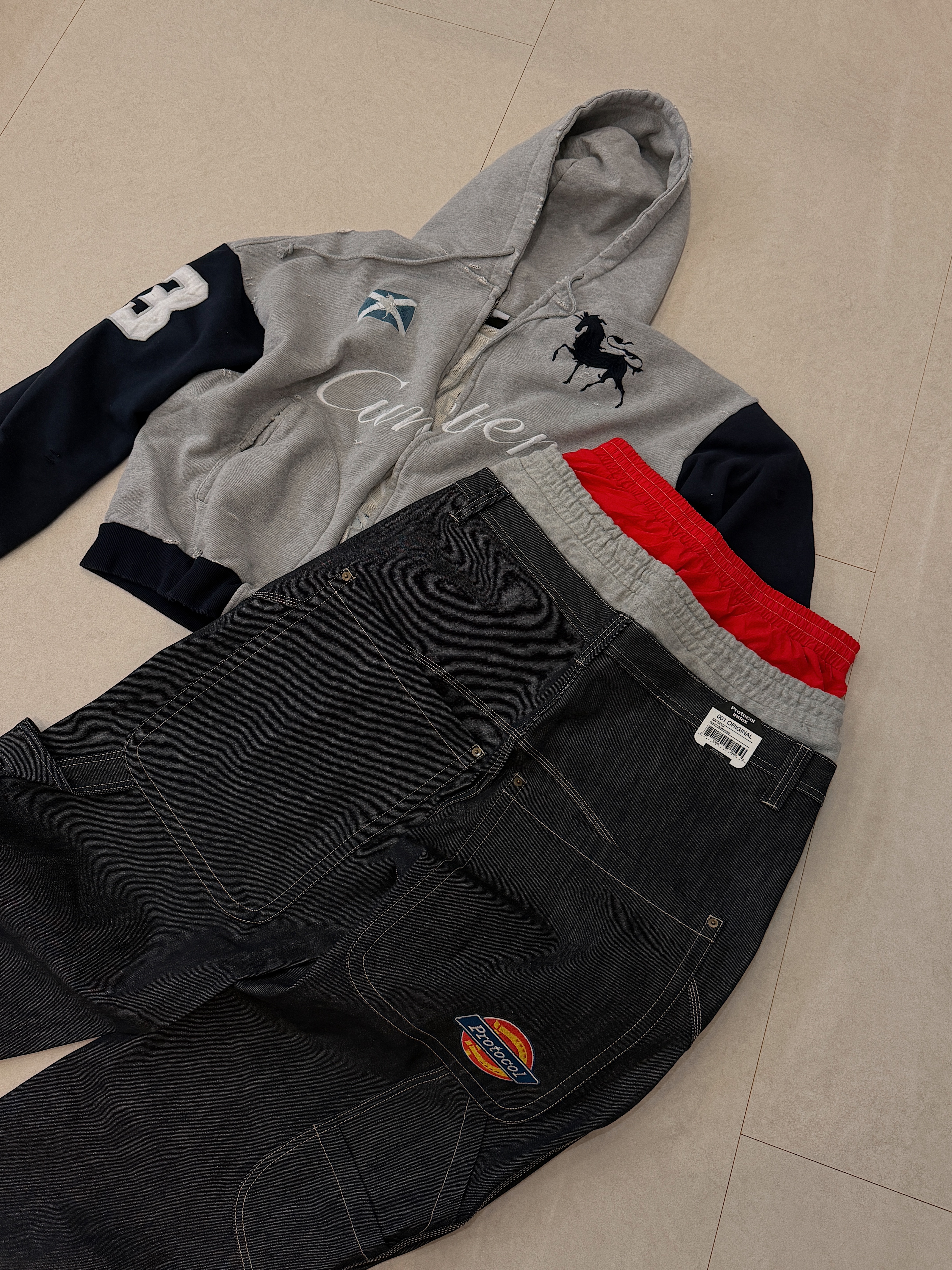 Protocol Index 3 Layered Denim Pants Indigo Blue 착용 스타일 - 2