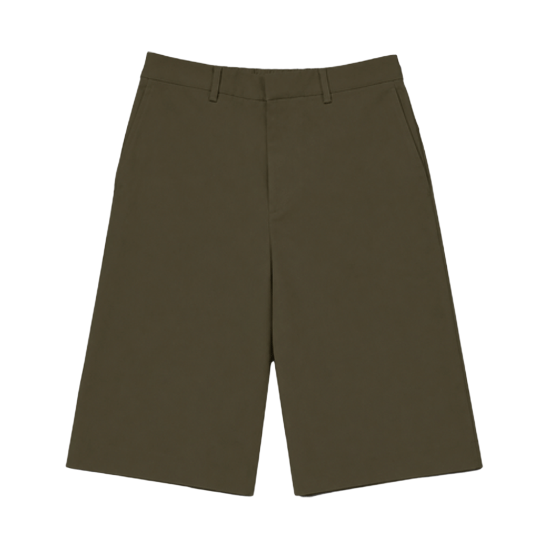 어레이드 코튼 와이드 밴딩 버뮤다 팬츠 카키(Arrayed Cotton Wide Banding Bermuda Pants Khaki) - 1