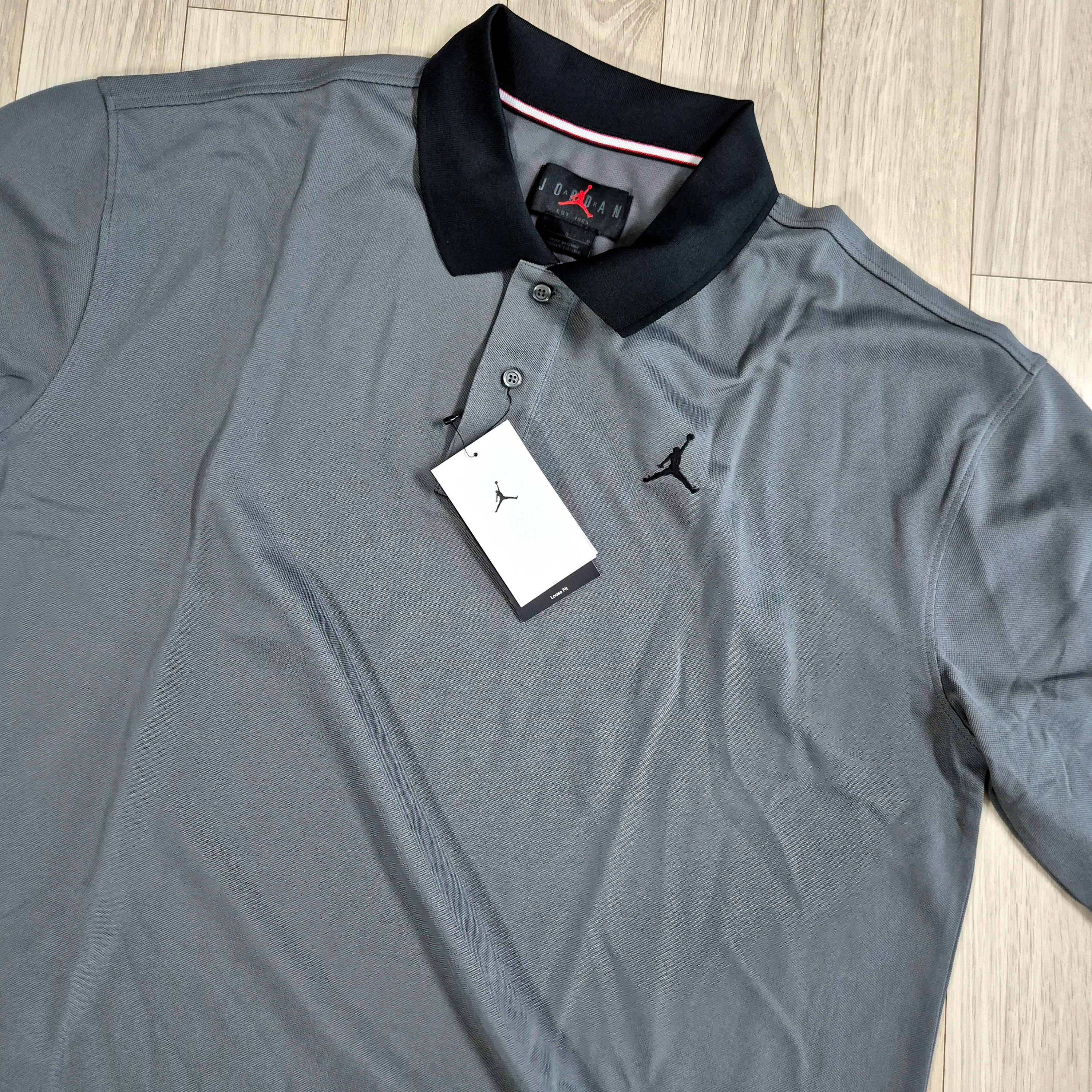 Jordan Brooklyn Polo T-Shirt Iron Grey Black 착용 스타일 - 2