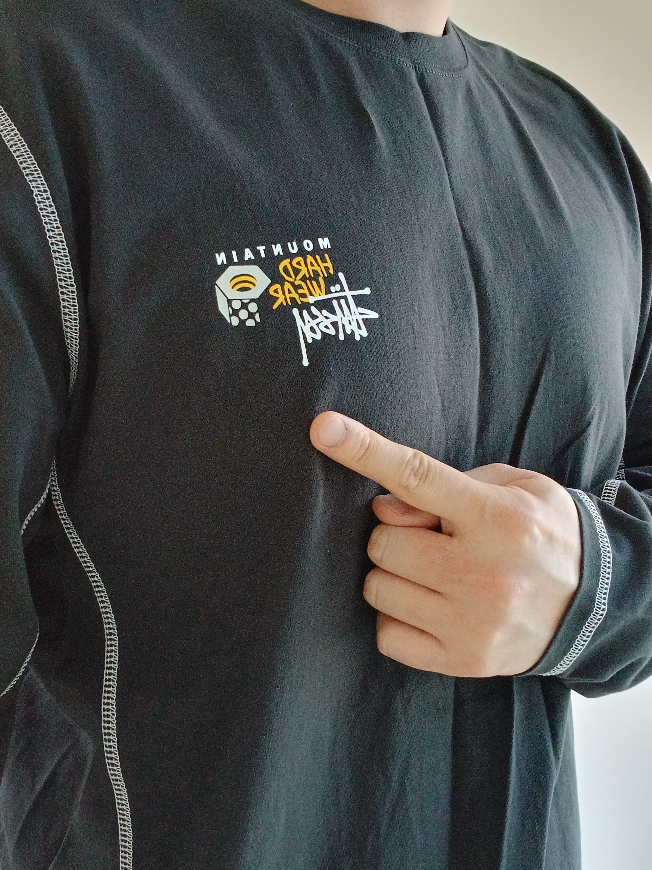 Nike ACG Trail Cap Black, Stussy x Mountain Hardwear LS T-Shirt Stealth Grey 착용 스타일 - 2