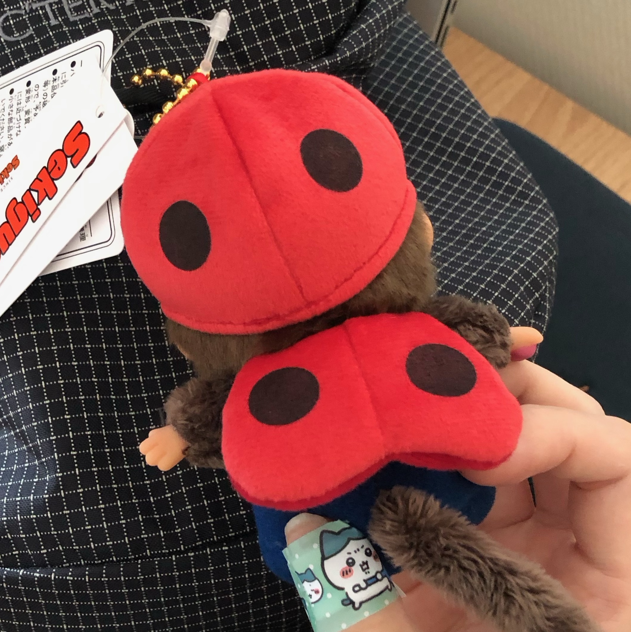 Monchhichi Bighead SS Ladybug Key Chain 착용 스타일 - 2