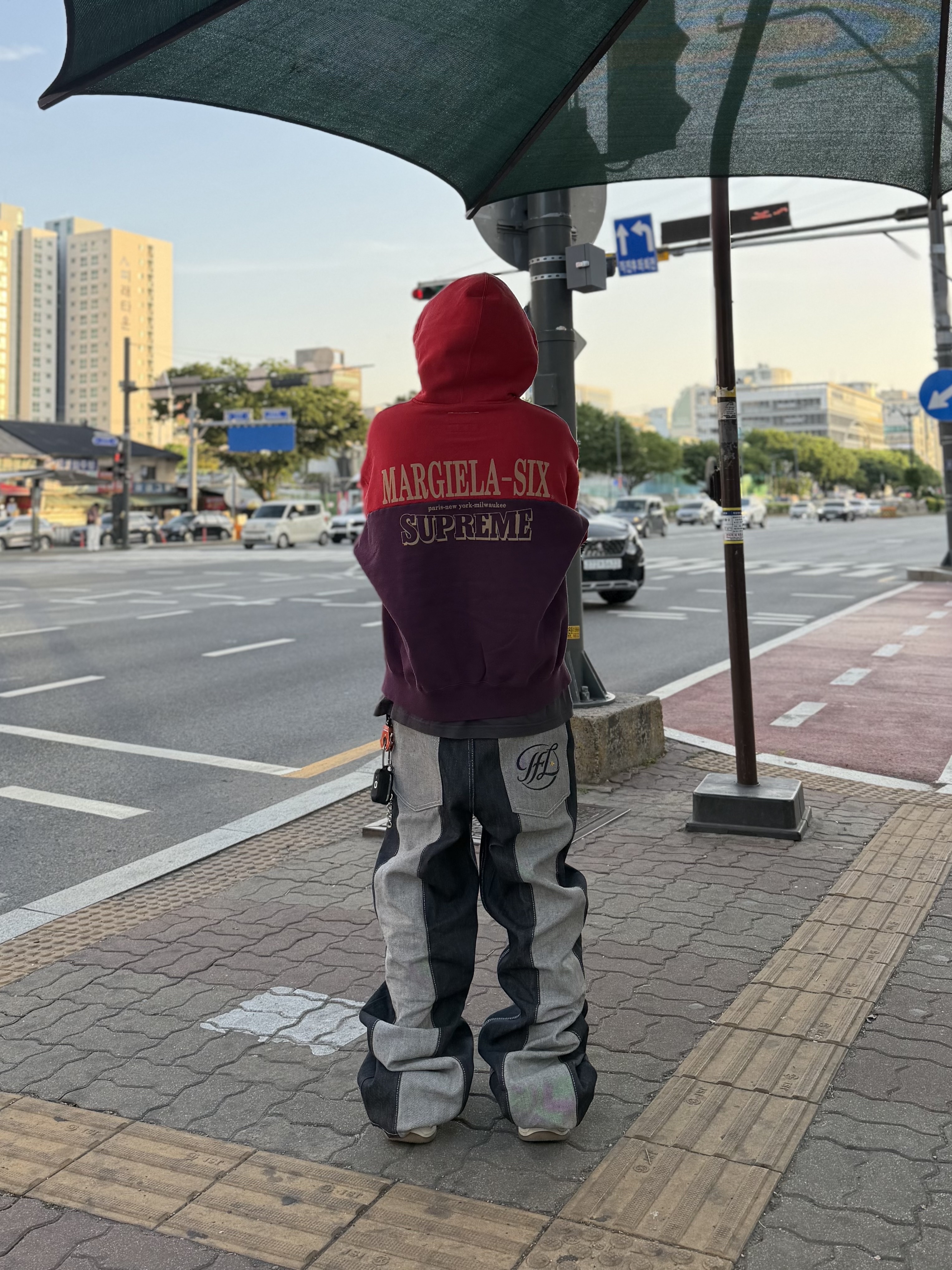 Supreme x MM6 Maison Margiela Eagle Zip Up Hooded Sweatshirt Purple - 26SS 착용 스타일 - 3
