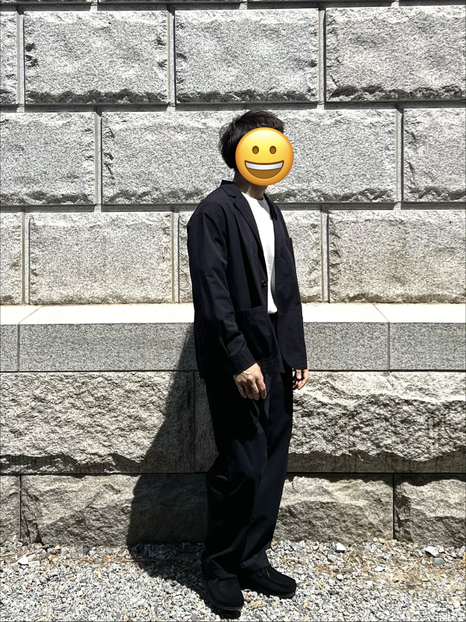 GU x Engineered Garments Cordlane Jacket Navy, GU x Engineered Garments Cordlane Easy Pants Navy 착용 스타일 - 3