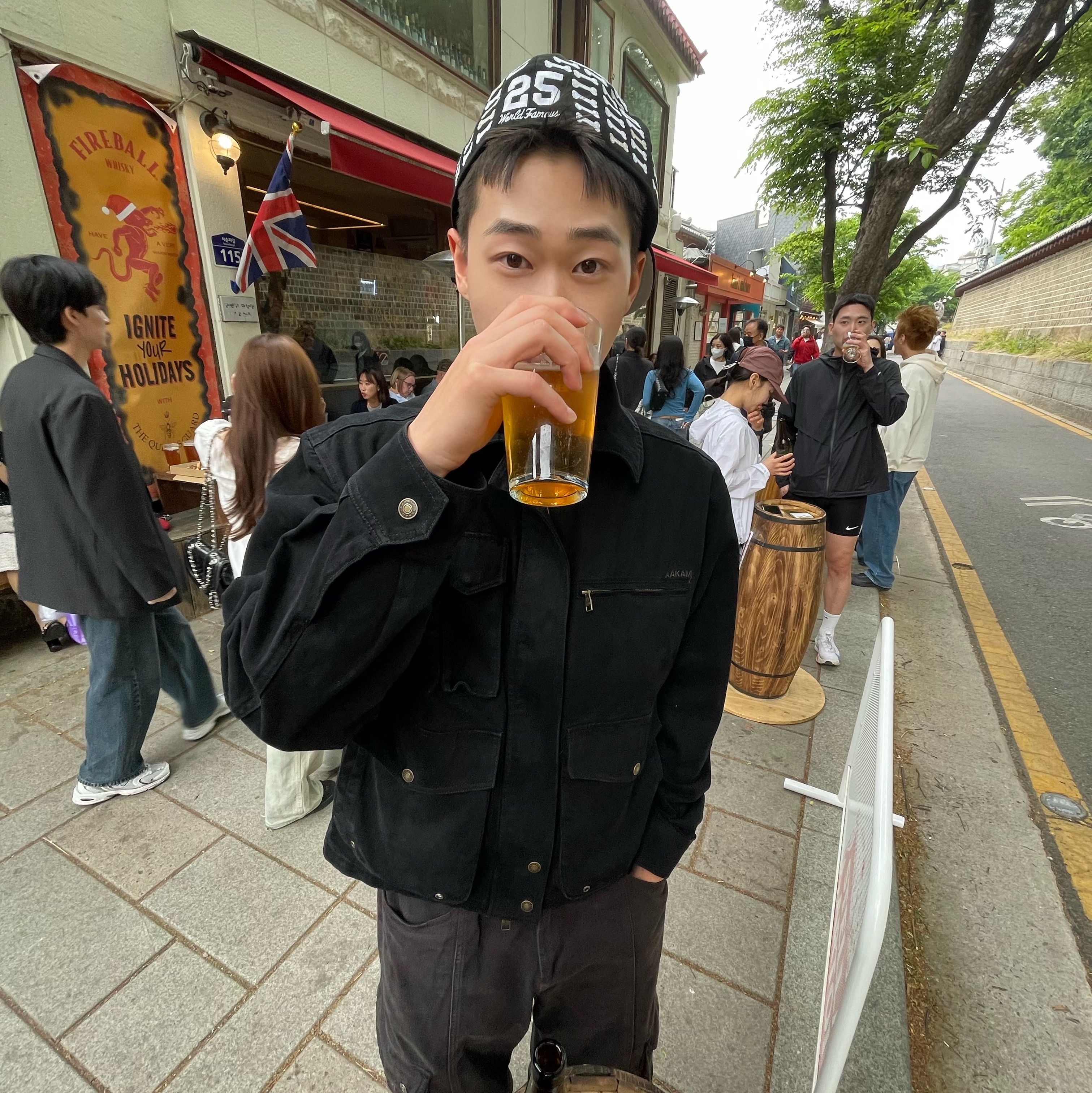 Supreme Bones Box Logo New Era Black - 25FW, Nike Air Force 1 '07 Low Triple Black 착용 스타일 - 2