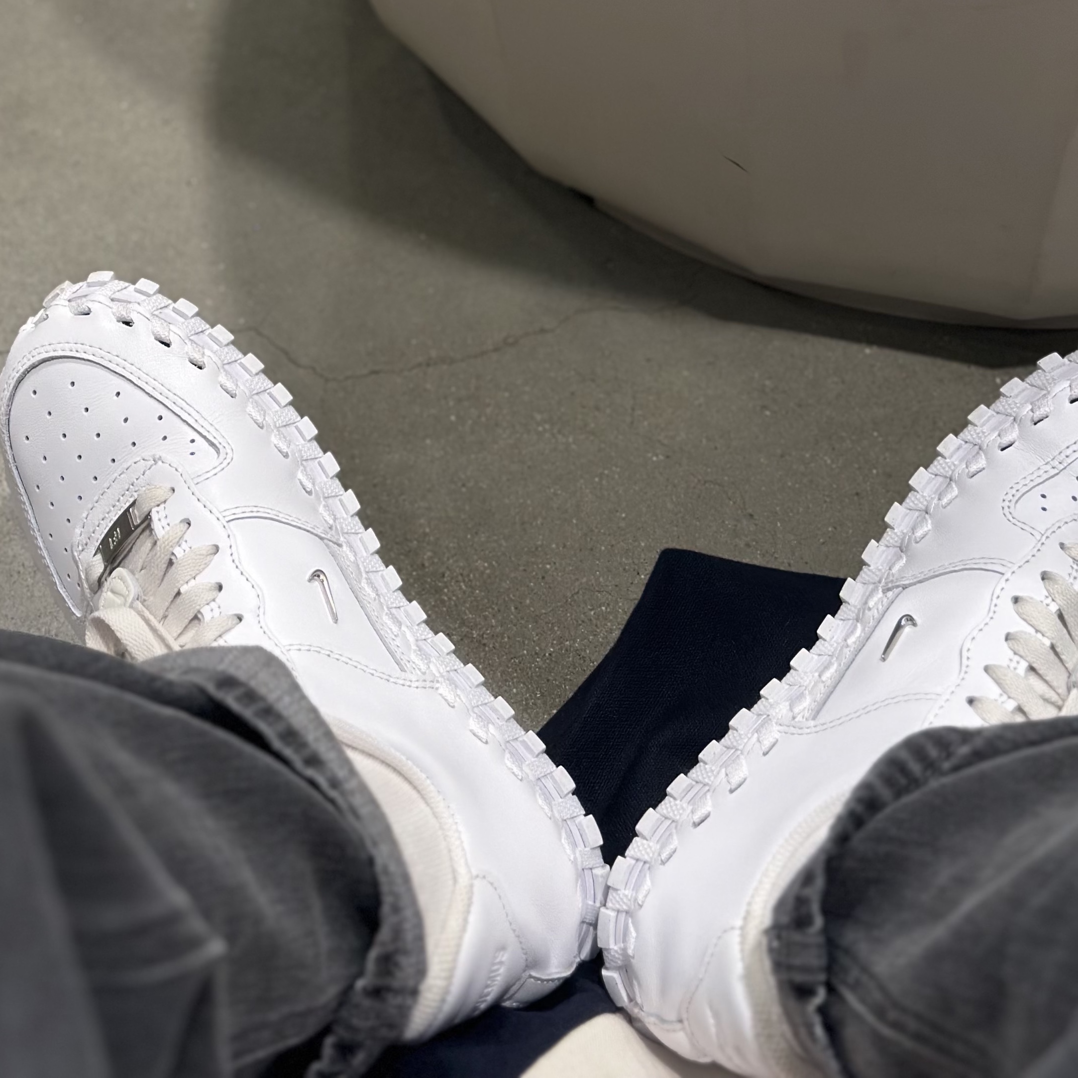 Nike x Jacquemus J Force 1 Low LX SP White 착용 스타일
