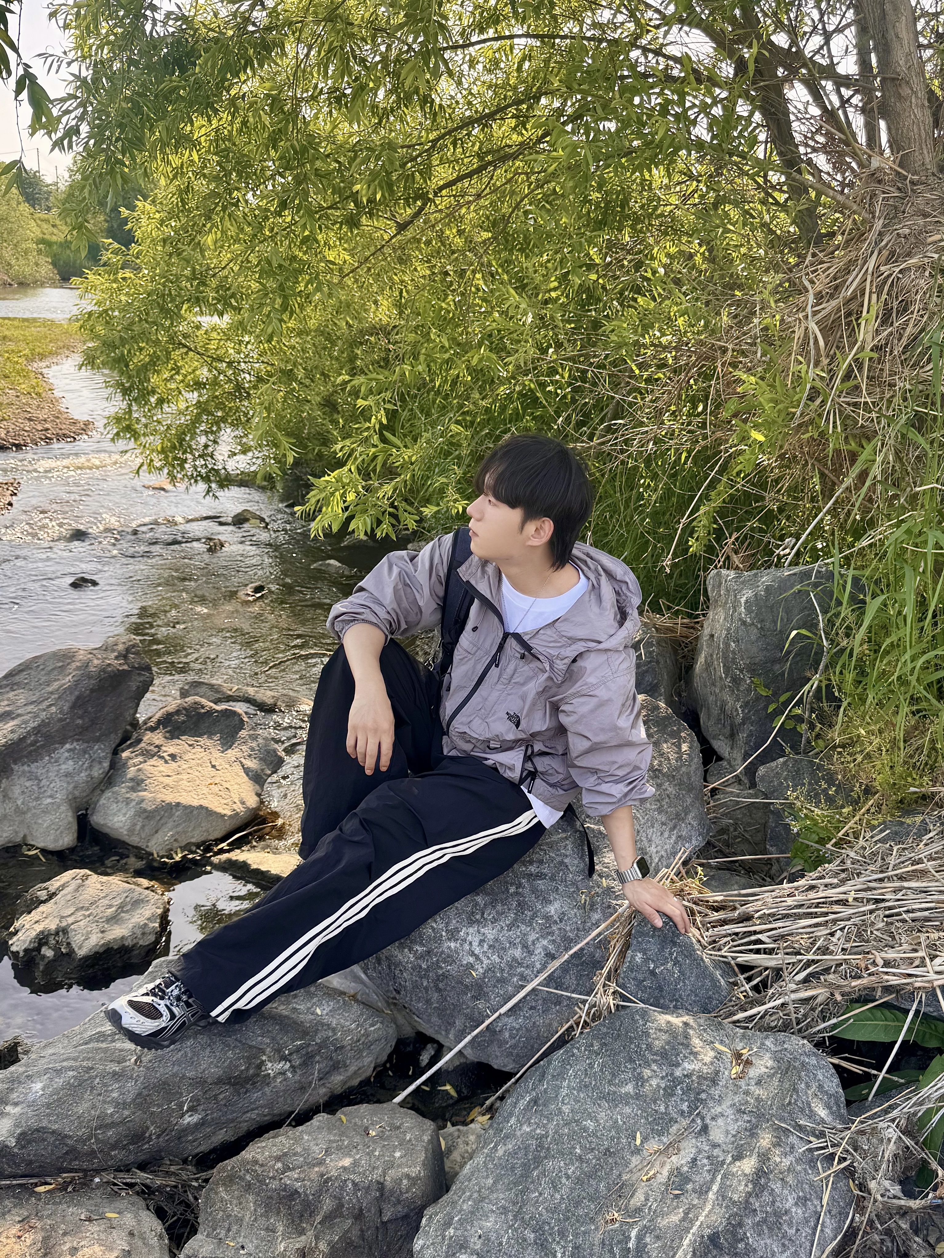 The North Face Daycamp Jacket Grayish Lilac - 26SS, Asics Gel-Kayano 14 Black Pure Silver 착용 스타일 - 2