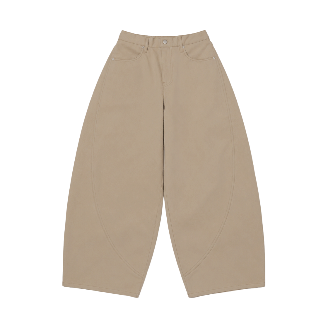 어레이드 커브드 섹션 벌룬 치노 팬츠 블랙(Arrayed Curved Section Balloon Chino Pants Black) - 2