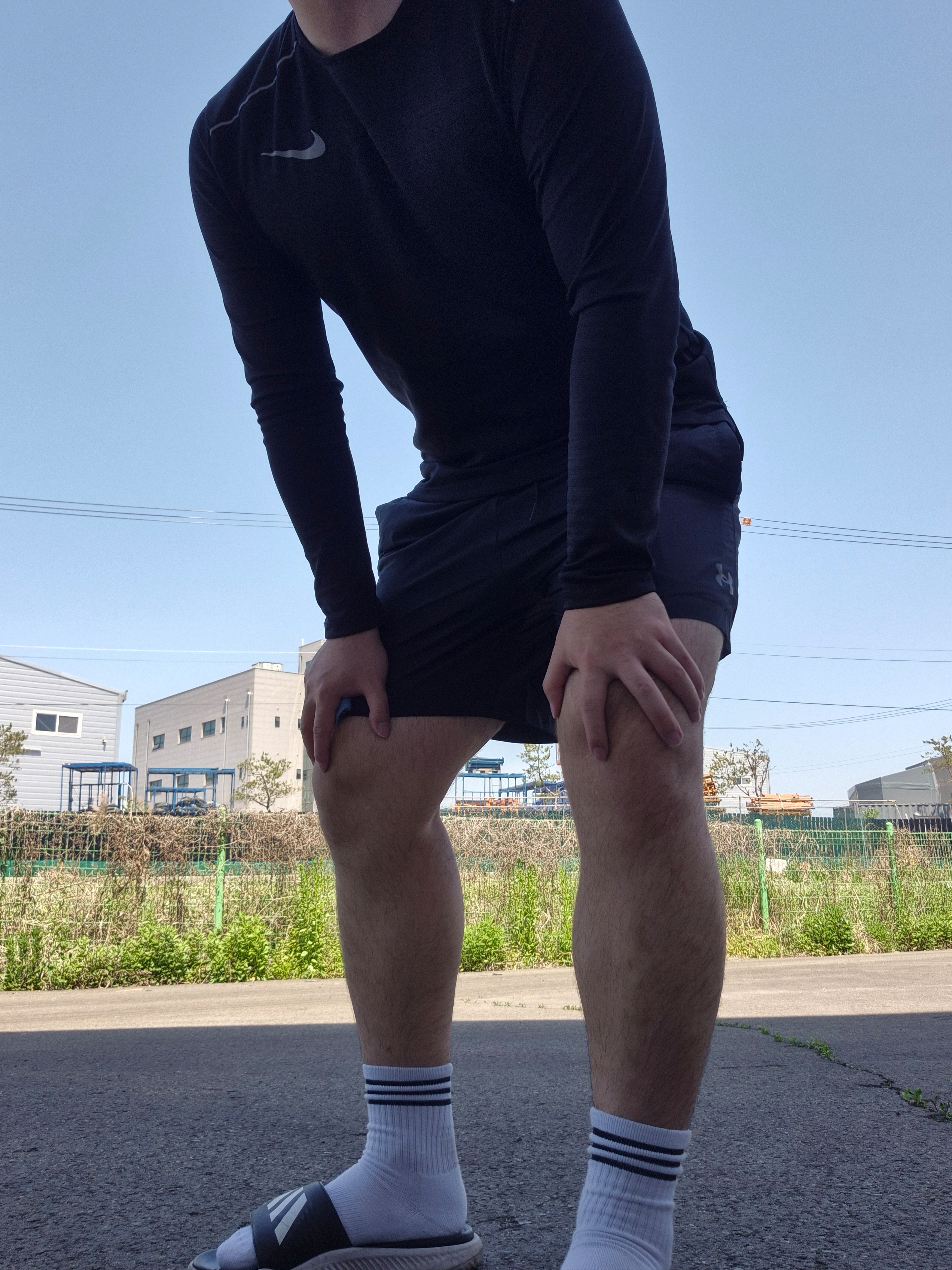 Under Armour UA Launch 9 Inch Shorts Black 착용 스타일