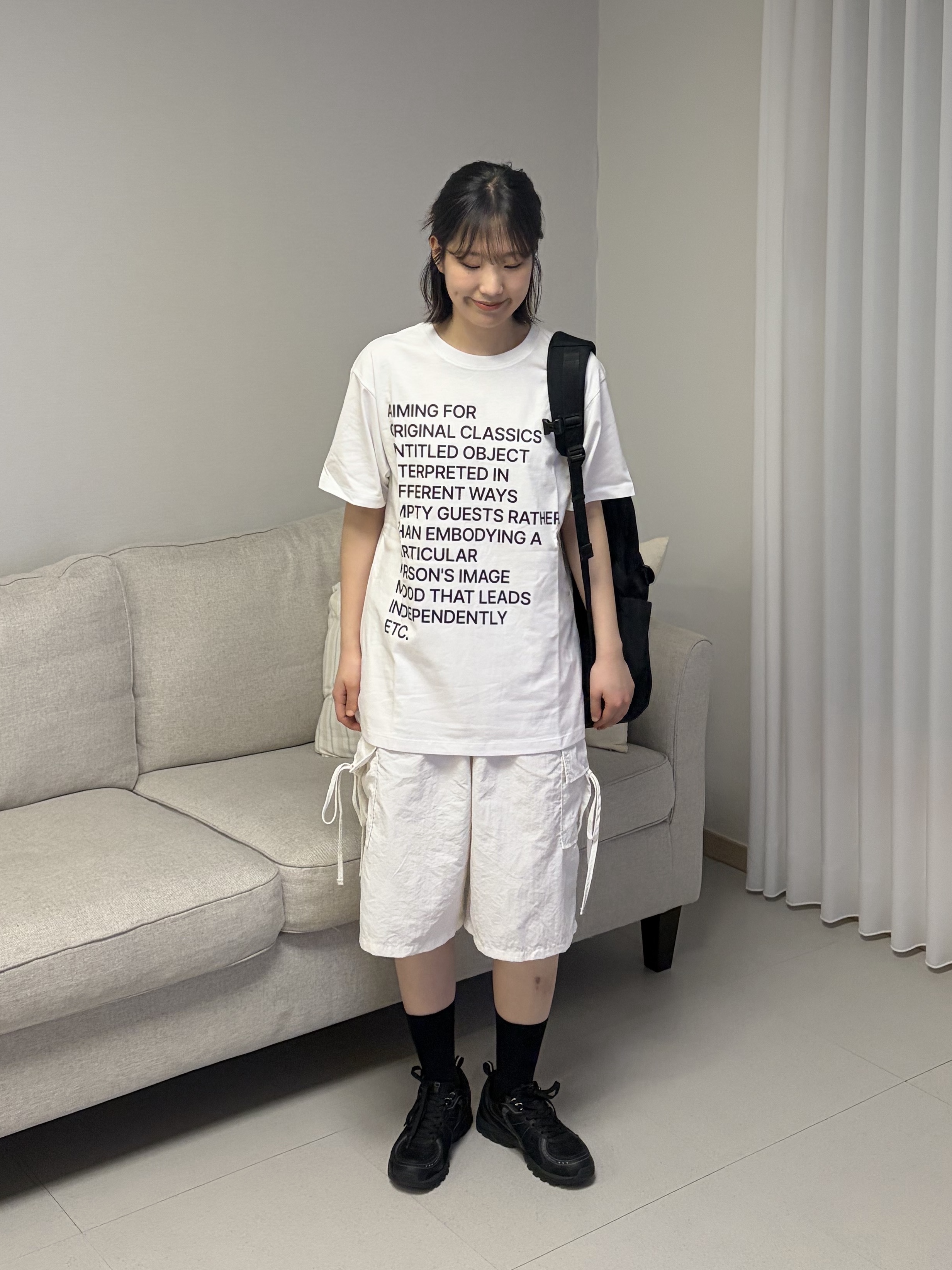 MILLO WOMEN Lettering Archive T-shirts White 착용 스타일 - 2
