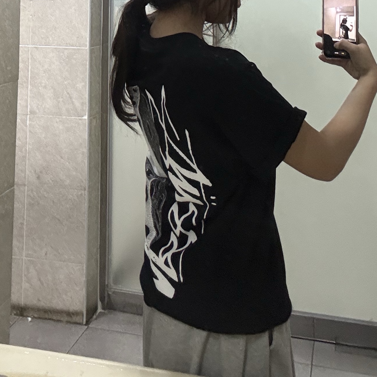 Stussy Tall Dice T-Shirt Black 착용 스타일 - 2