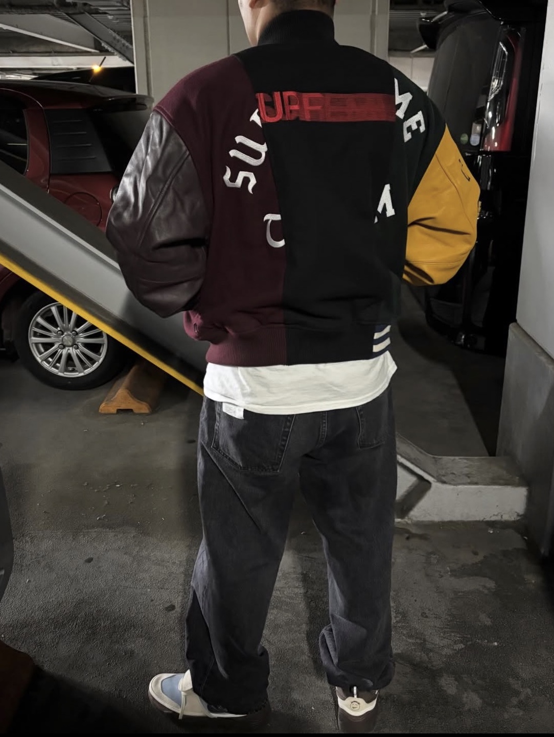 Supreme x MM6 Maison Margiela Split Varsity Jacket Multicolor - 24SS 착용 스타일