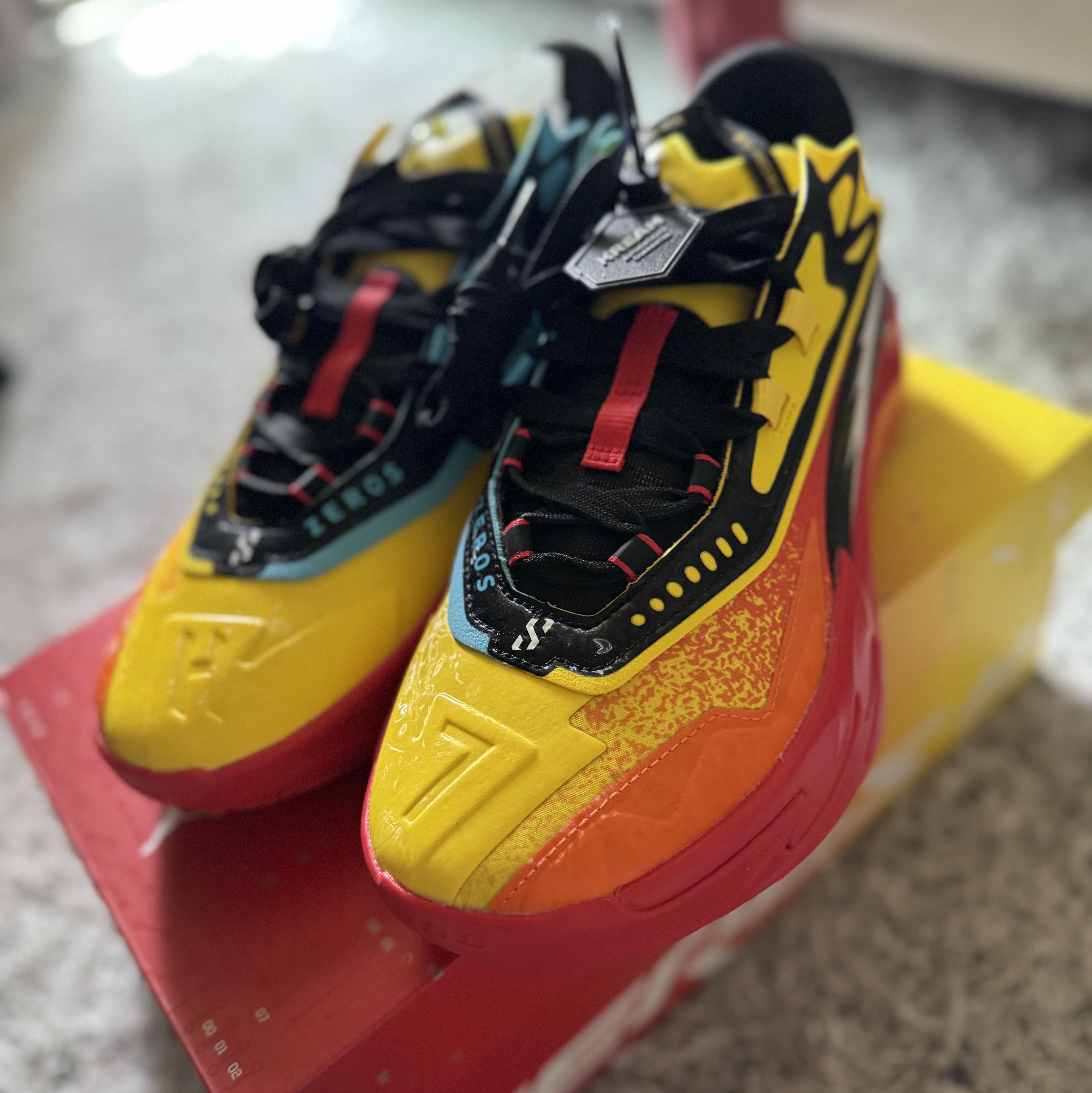 Puma Scoot Zeros 2 Caution Rickie Orange Speed Yellow 착용 스타일 - 2
