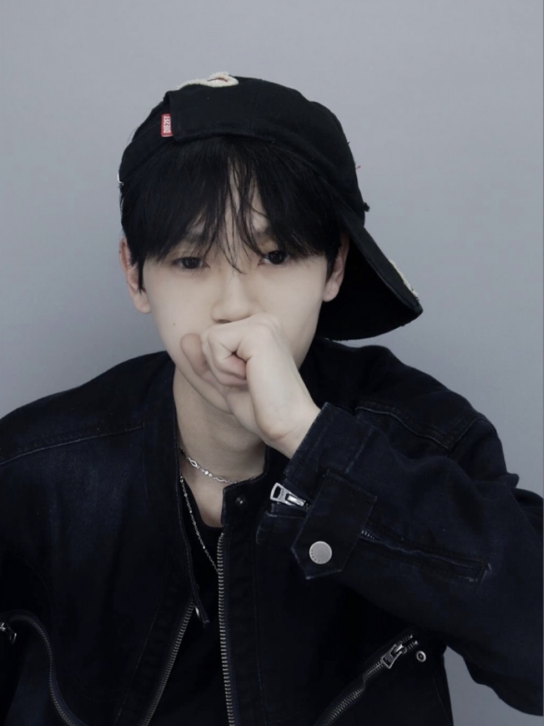 Diesel C-Braff Baseball Cap with Embroidered Patch Black 착용 스타일 - 1