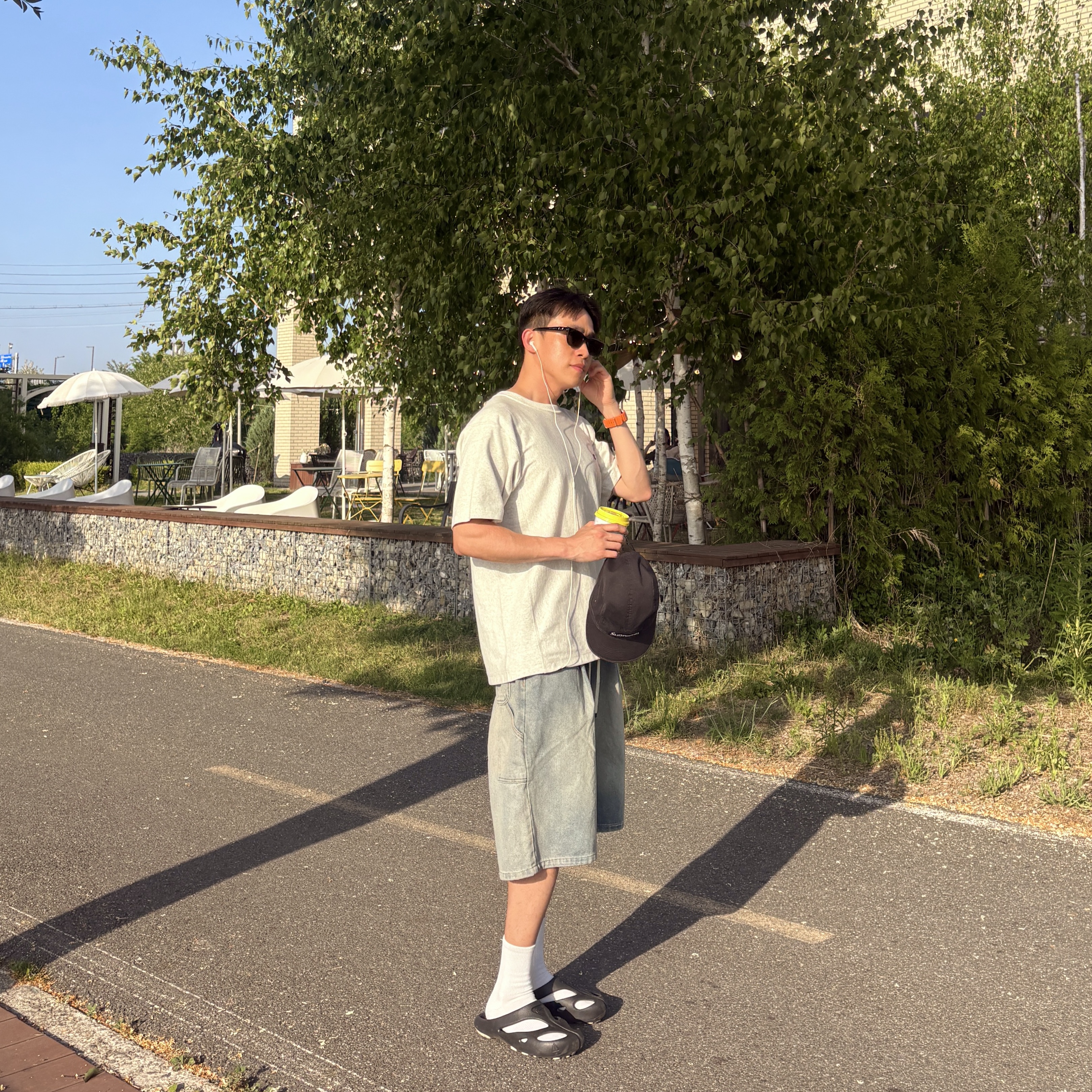 Supreme Washed Chino Twill Camp Cap Black - 24SS, Gentle Monster Hovo 01 Black 착용 스타일 - 4