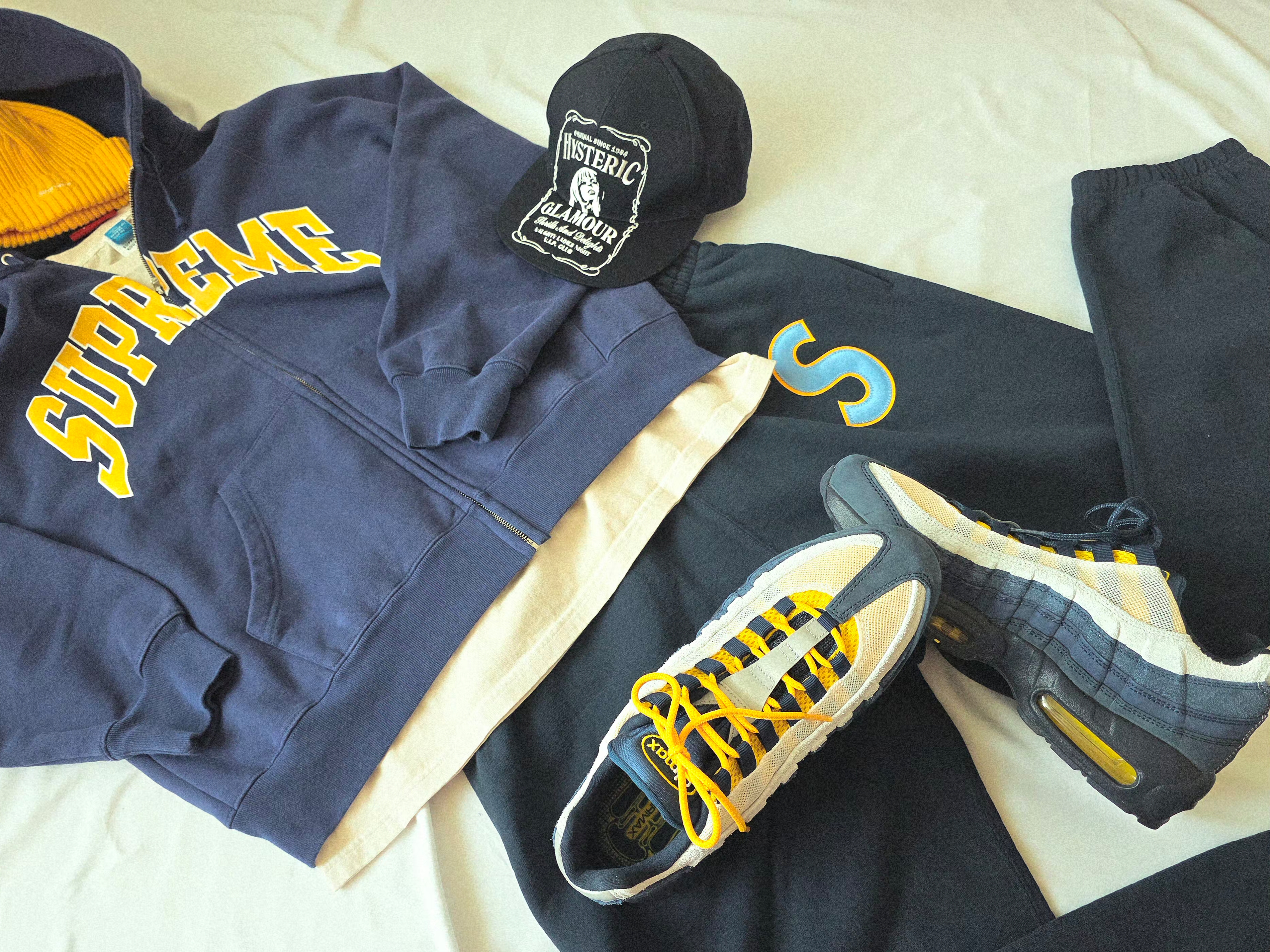 Nike x Eric Koston SB Air Max 95 Obsidian and Speed Yellow, My Name is Peter I Am Hot Cap Yellow 착용 스타일 - 4