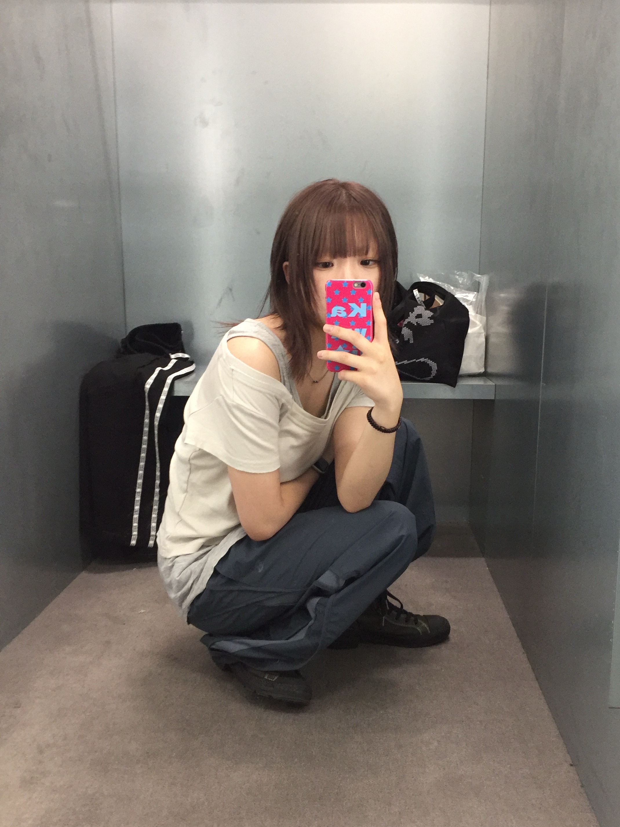 Sansan Gear Side Flap Track Pants Blue Charcoal 착용 스타일 - 2