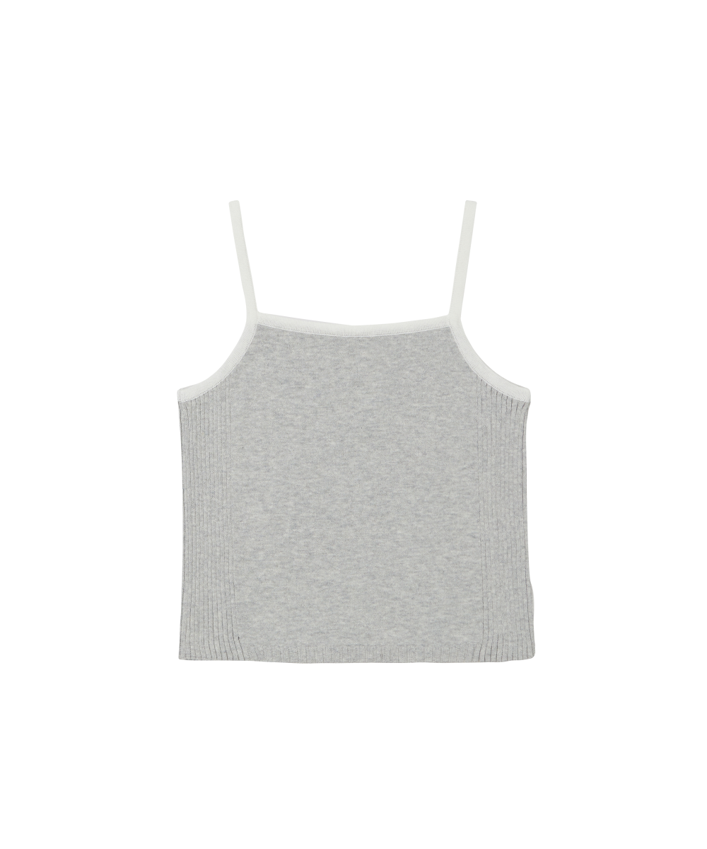 지비에이치 어패럴 콘트레스트 스트랩 니트 / 그레이(GBH APPAREL Contrast Strap Knit / Grey)