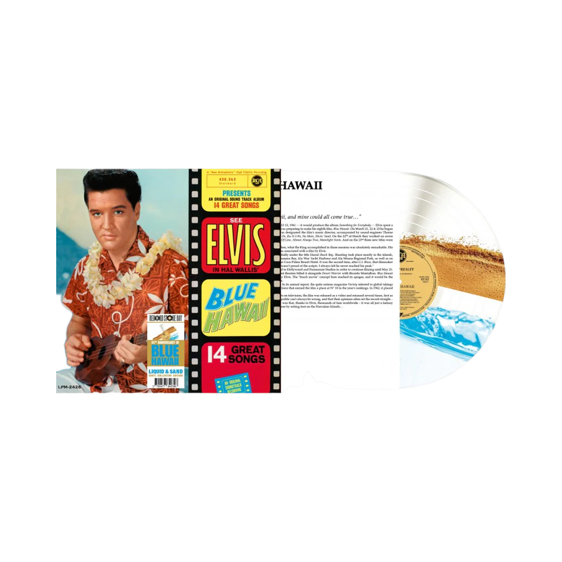 - Elvis Presley Album Blue Hawaii LP Blue Liquid & Sand-Filled - 2026 RSD Exclusive