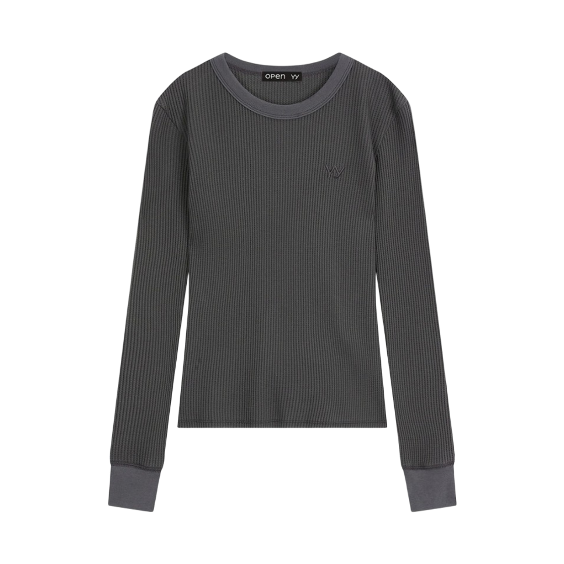 오픈 Yy 와플 티셔츠 차콜(Open Yy Yy Waffle T-Shirt Charcoal)