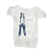 Sculptor Broken Girls Roll Up Tee Dirty White
