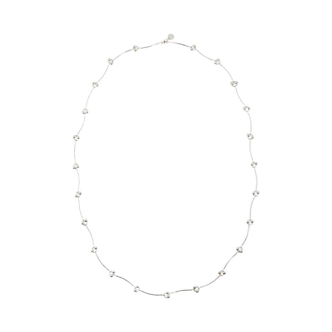 L261MNK150 lovememonster Two Ball Link Chain Long Necklace SILVER