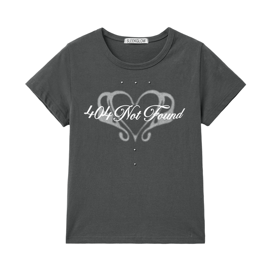 슬릭글로우 404 스터드 슬림 티셔츠 차콜(SLEEKGLOW 404 Stud Slim T-Shirt Charcoal)