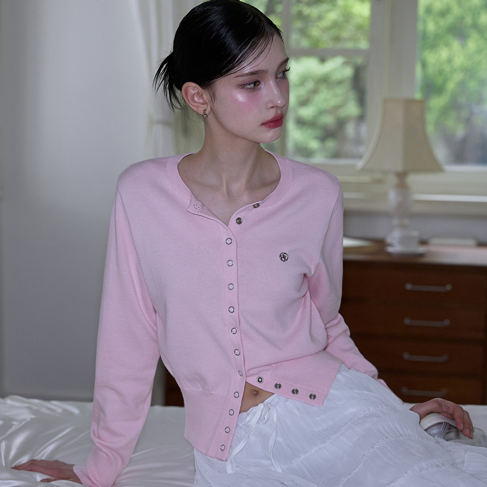 로제프란츠 아일렛 라운드 가디건 핑크(Rosefrantz Eyelet Round Cardigan [Pink]) - 2