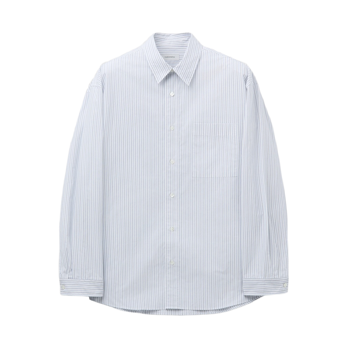 커스텀멜로우 오버사이즈핏 스트라이프 셔츠 화이트(Customellow Oversized Fit Stripe Shirt White)