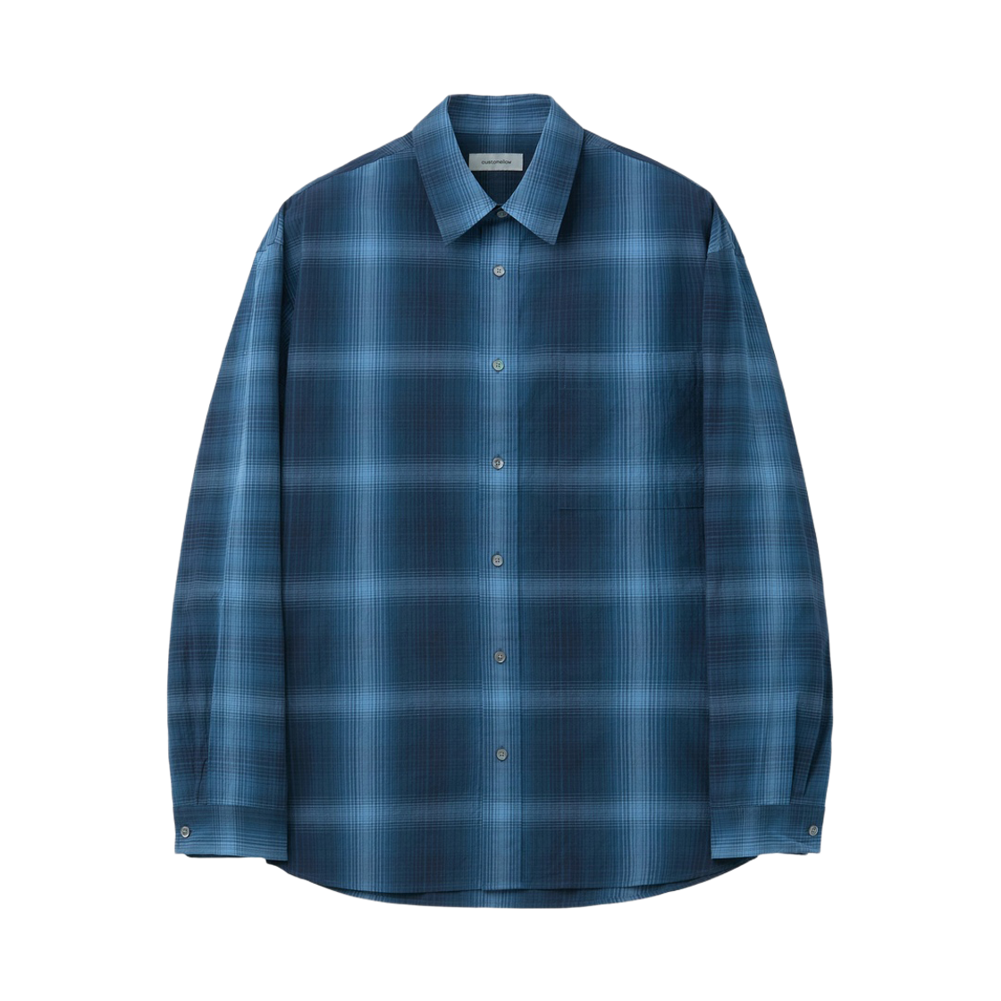 커스텀멜로우 오버사이즈핏 체크 셔츠 네이비(Customellow Oversized Fit Check Shirt Navy)