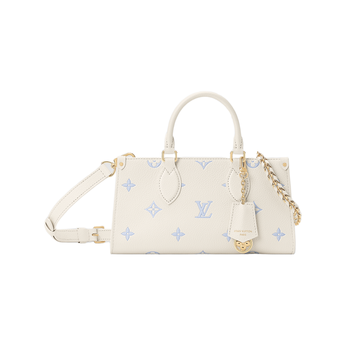 M27577 Louis Vuitton Onthego East West Milky White Blue