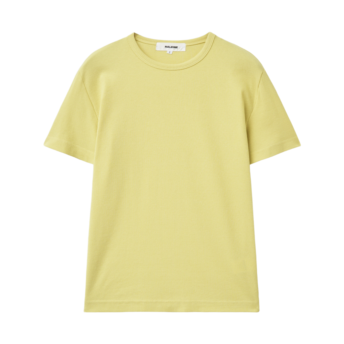 알렌느 슬린 리브드 크루넥 티셔츠 라임(Haleine Slim Ribbed Crew Neck T-Shirt Lime Yellow (XT203)) - 1