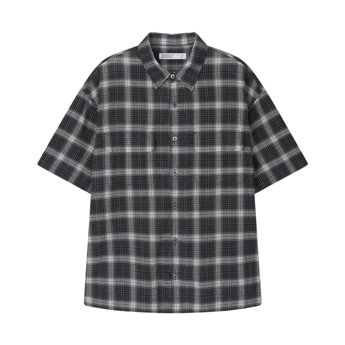 노운 크롭 체크 셔츠 블랙(noun Crop Check Shirts Black)