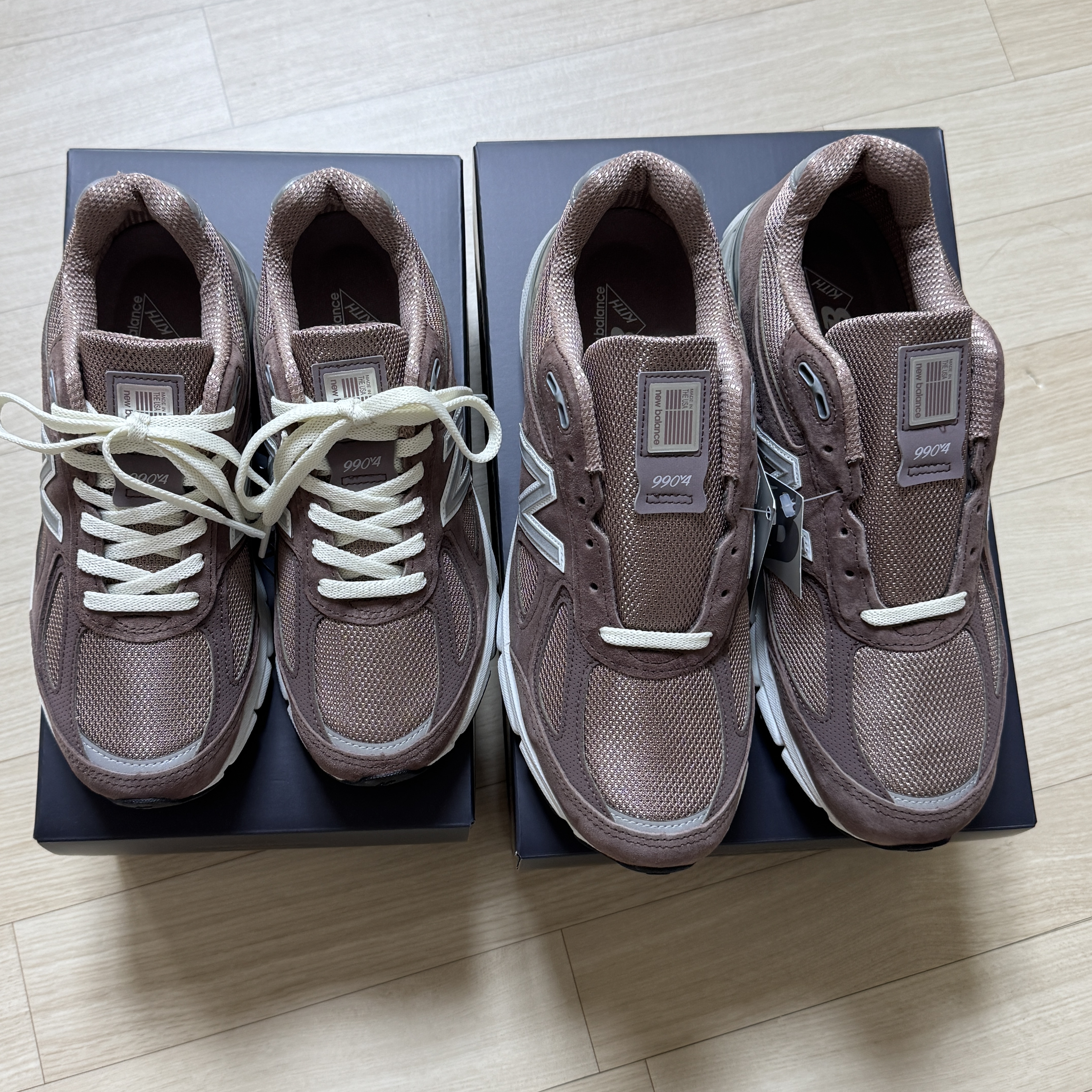 New Balance x Kith 990v4 Made in USA Dusty Mauve 착용 스타일