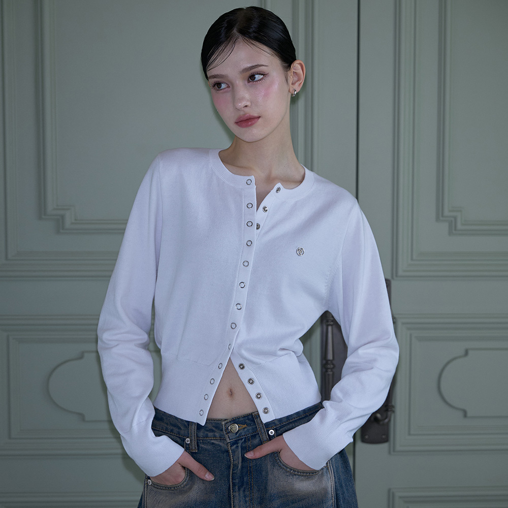 로제프란츠 아일렛 라운드 가디건 화이트(Rosefrantz Eyelet Round Cardigan [White]) - 2