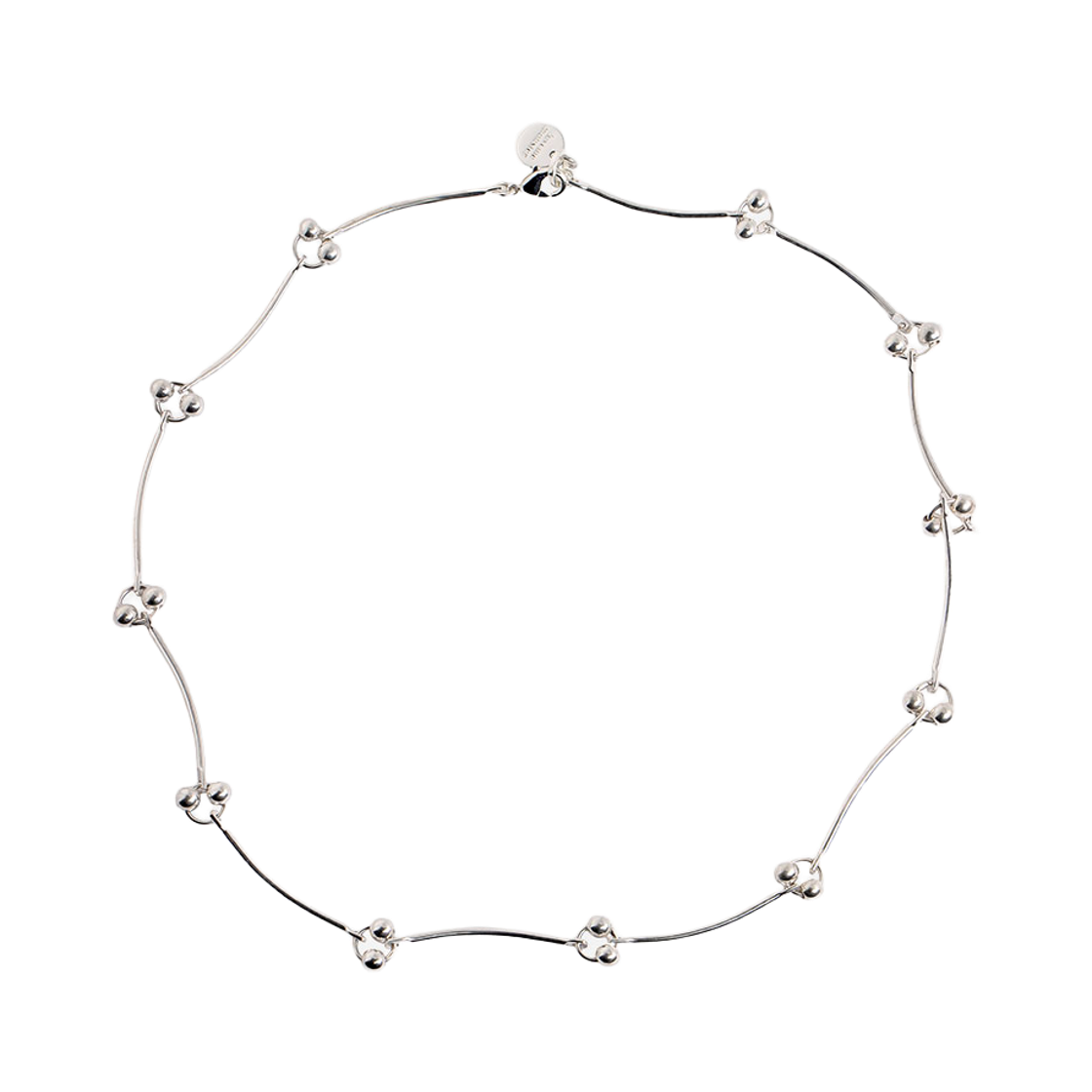 L261MNK160 lovememonster Two Ball Link Chain Necklace SILVER