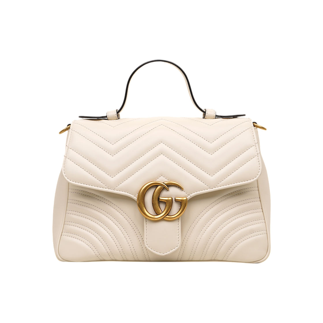 구찌 마몽 마틀라세 탑 핸들백 스몰 화이트 498110(Gucci Marmont Matelasse Small Top Handle Bag in White 498110) - 1
