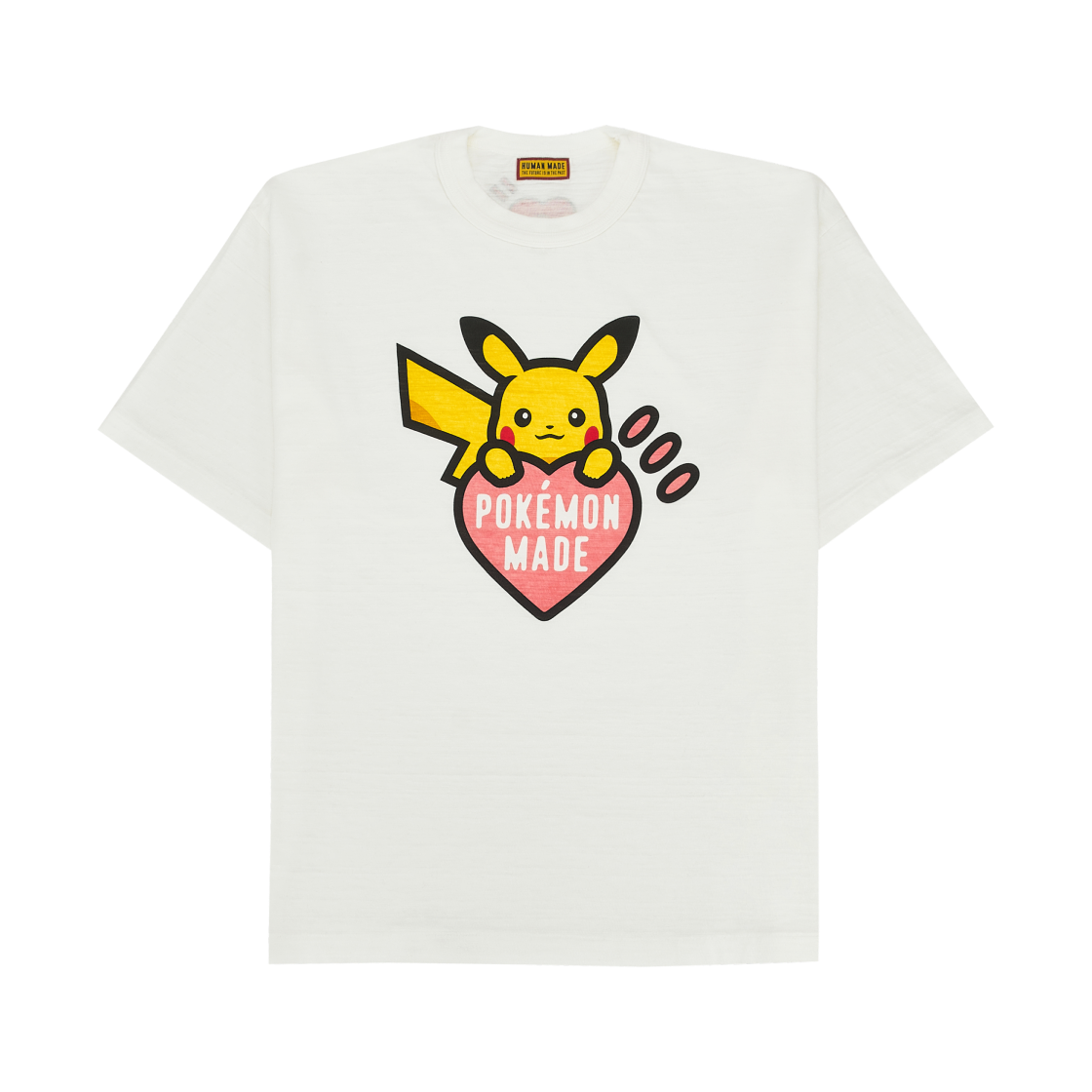 휴먼 메이드 x 포켓몬 그래픽 티셔츠 화이트 코랄 핑크 - 서울 스토어 한정(Human Made x Pokemon Graphic T-Shirt White Coral Pink - Seoul Store Exclusive)