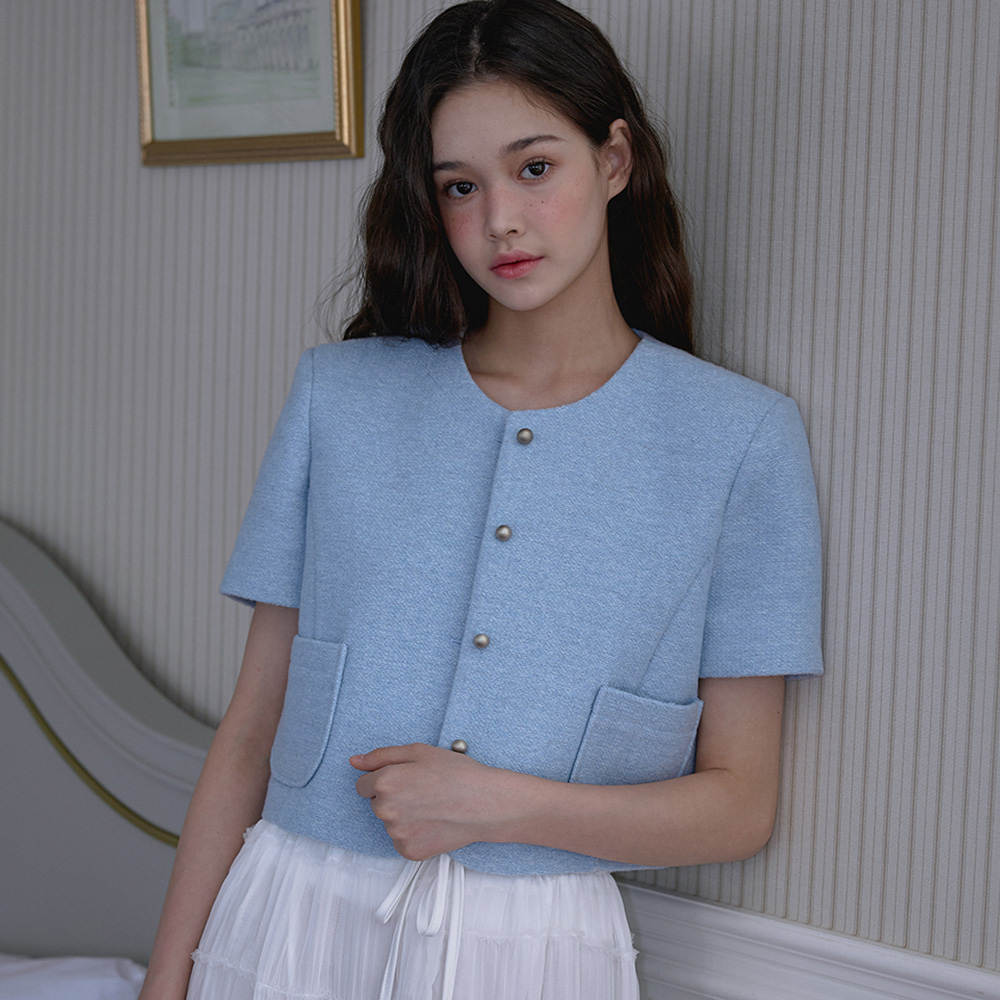 로제프란츠 반팔 트위드 자켓 스카이 블루(Rosefrantz Half Sleeve Tweed Jacket [Sky Blue]) - 2